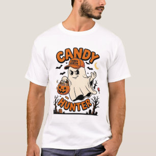 Süßigkeiten-Jäger Halloween-Geist-Kürbis-Eimer_1 T-Shirt