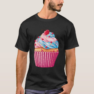 Süßigkeiten K Cupcake Streusel Muster Dessert Esse T-Shirt