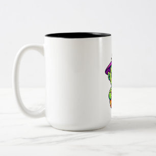 Süßigkeiten-Kobold mit Kürbiskorb Zweifarbige Tasse