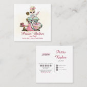 Süßigkeiten Konditorei Gebäck Gebäck Quadratische Visitenkarte (Vorne/Hinten)