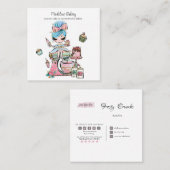 Süßigkeiten Konditorei Gebäck Gebäck Quadratische Visitenkarte (Vorne/Hinten)