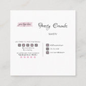 Süßigkeiten Konditorei Gebäck Gebäck Quadratische Visitenkarte (Rückseite)