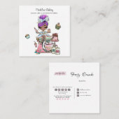 Süßigkeiten Konditorei Gebäck Gebäck Quadratische Visitenkarte (Vorne/Hinten)