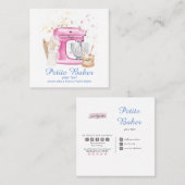 Süßigkeiten Konditorei Gebäck Gebäck Quadratische Visitenkarte (Vorne/Hinten)