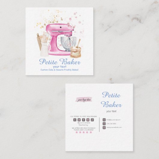 Süßigkeiten Konditorei Gebäck Gebäck Quadratische Visitenkarte (Vorne/Hinten)