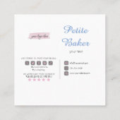 Süßigkeiten Konditorei Gebäck Gebäck Quadratische Visitenkarte (Rückseite)