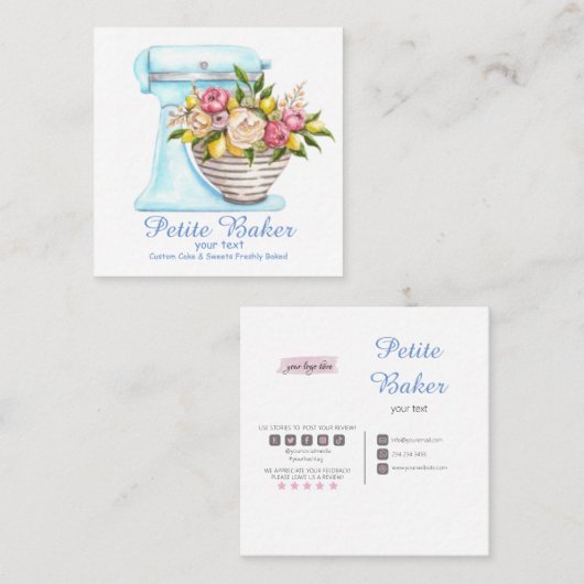 Süßigkeiten Konditorei Gebäck Gebäck Quadratische Visitenkarte (Vorne/Hinten)
