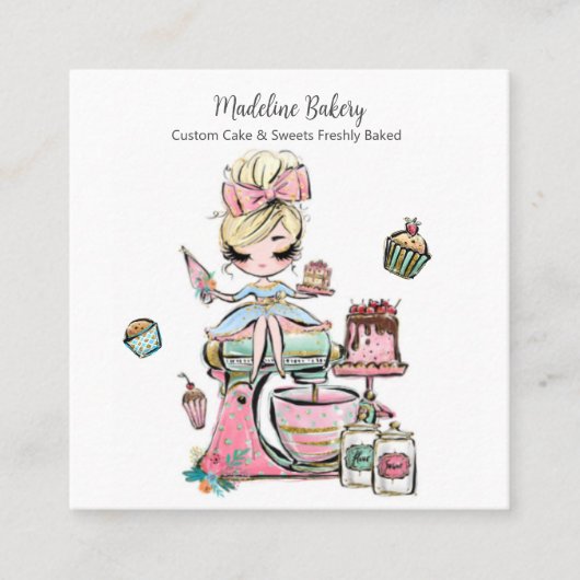 Süßigkeiten Konditorei Gebäck Gebäck Quadratische Visitenkarte (Vorderseite)