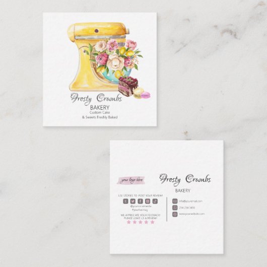 Süßigkeiten Konditorgebäck Quadratische Visitenkarte (Vorne/Hinten)