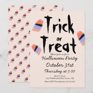 Süßigkeiten-Kostüm-Skizze zum Trick or Treat Einladung