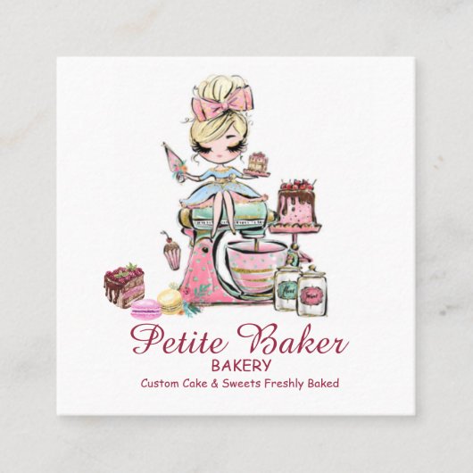 Süßigkeiten Kuchen Squash Quadratische Visitenkarte (Vorderseite)