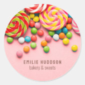 Süßigkeiten, Kuchenladen, Konditorei Runder Aufkleber (Vorderseite)