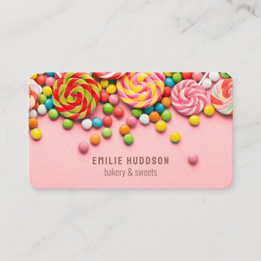 Süßigkeiten, Kuchenladen, Konditorei Visitenkarte (Vorderseite)