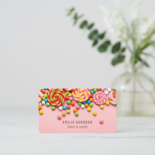 Süßigkeiten, Kuchenladen, Konditorei Visitenkarte (Stehend Vorderseite)