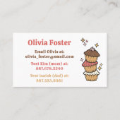 Süßigkeiten Leckereien Cupcakes Kinder Kontakt Pla Telefonnummerkarte (Rückseite)