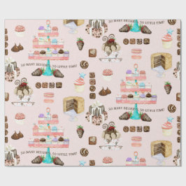Süßigkeiten Leckereien Cupcakes Schokolade auf Kuc Geschenkpapier