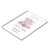 Süßigkeiten Leckereien Lila Bäckerei Rezepte Notizblock (Linke Seite)