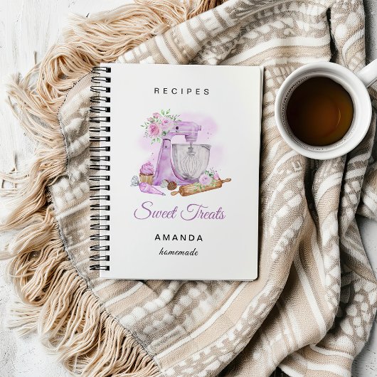 Süßigkeiten Leckereien Lila Bäckerei Rezepte Notizblock