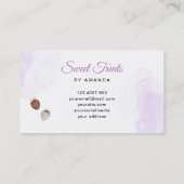 Süßigkeiten Leckereien Lila Bäckerei Visitenkarte (Rückseite)