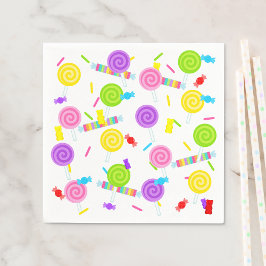 Süßigkeiten Leckereien und Lollipops Papier Napkin Serviette
