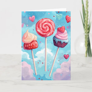 Süßigkeiten Lollipops Sweetest Day Feiertagskarte