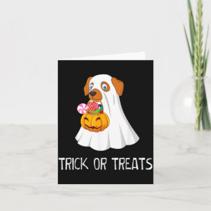 Süßigkeiten Lustiger Geist Hund Niedlich Halloween Karte