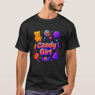 Süßigkeiten-Mädchen Süßer Lutscher Zuckerwatte Süß T-Shirt