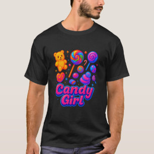 Süßigkeiten-Mädchen Süßer Lutscher Zuckerwatte Süß T-Shirt