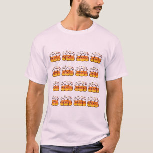 Süßigkeiten-Mais-Halloween-Muster-Aufkleber T-Shirt