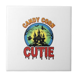 Süßigkeiten-Mais-Schatz Vintage-Halloween-Burg-Des Fliese