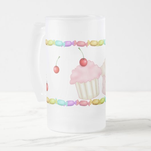 Süßigkeiten Mattglas Bierglas (Vorderseite Links)