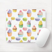 Süßigkeiten-Muster Cupcakes und Macaros Mousepad (Mit Mouse)