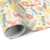 Süßigkeiten-Muster Geschenkpapier (Rolleneckpunkt)