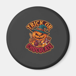 Süßigkeiten oder Saures Halloween-Kürbis-Hexenhut- Magnet