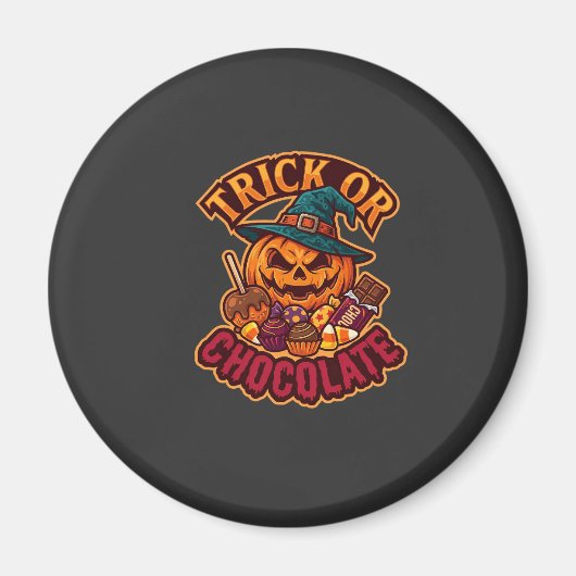 Süßigkeiten oder Saures Halloween-Kürbis-Hexenhut- Magnet (Vorne)