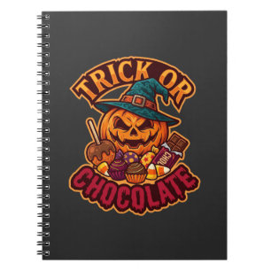 Süßigkeiten oder Saures Halloween-Kürbis-Hexenhut- Notizblock