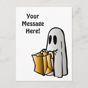 Süßigkeiten oder Streich Halloween Geist Süß Postkarte