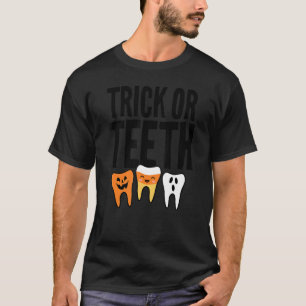 Süßigkeiten oder Zähne Candy Corn Zahnarzt Jungen T-Shirt