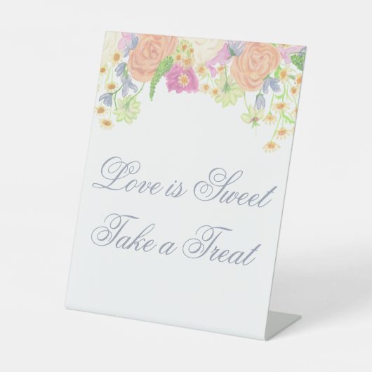 Süßigkeiten Party Aquarellgarten Blumengarten Tafe Sockelschild (Vorderseite)
