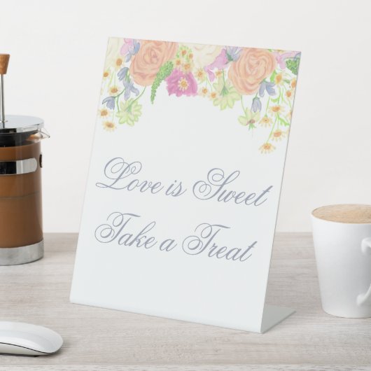 Süßigkeiten Party Aquarellgarten Blumengarten Tafe Sockelschild (In SItu)