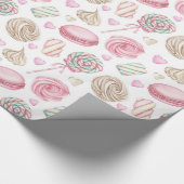Süßigkeiten Pink-Aquarellmuster Geschenkpapier (Ecke)