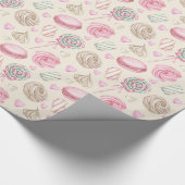 Süßigkeiten Pink-Aquarellmuster Geschenkpapier (Ecke)