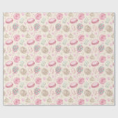 Süßigkeiten Pink-Aquarellmuster Geschenkpapier (Flach)
