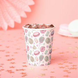 Süßigkeiten Pink-Aquarellmuster Pappbecher