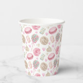 Süßigkeiten Pink-Aquarellmuster Pappbecher (Rückseite)