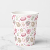 Süßigkeiten Pink-Aquarellmuster Pappbecher (Vorderseite)