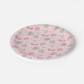 Süßigkeiten Pink-Aquarellmuster Pappteller (Schrägansicht)
