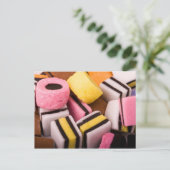 Süßigkeiten Postkarte (Stehend Vorderseite)