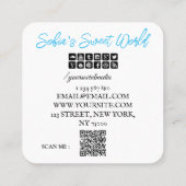 Süßigkeiten Qr Code Moderner Platz Quadratische Visitenkarte (Rückseite)