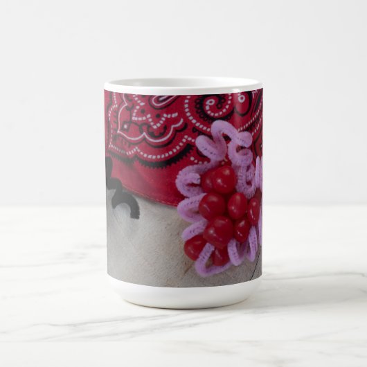 Süßigkeiten Rot und Rosa rustikal Kaffeetasse (Mittel)
